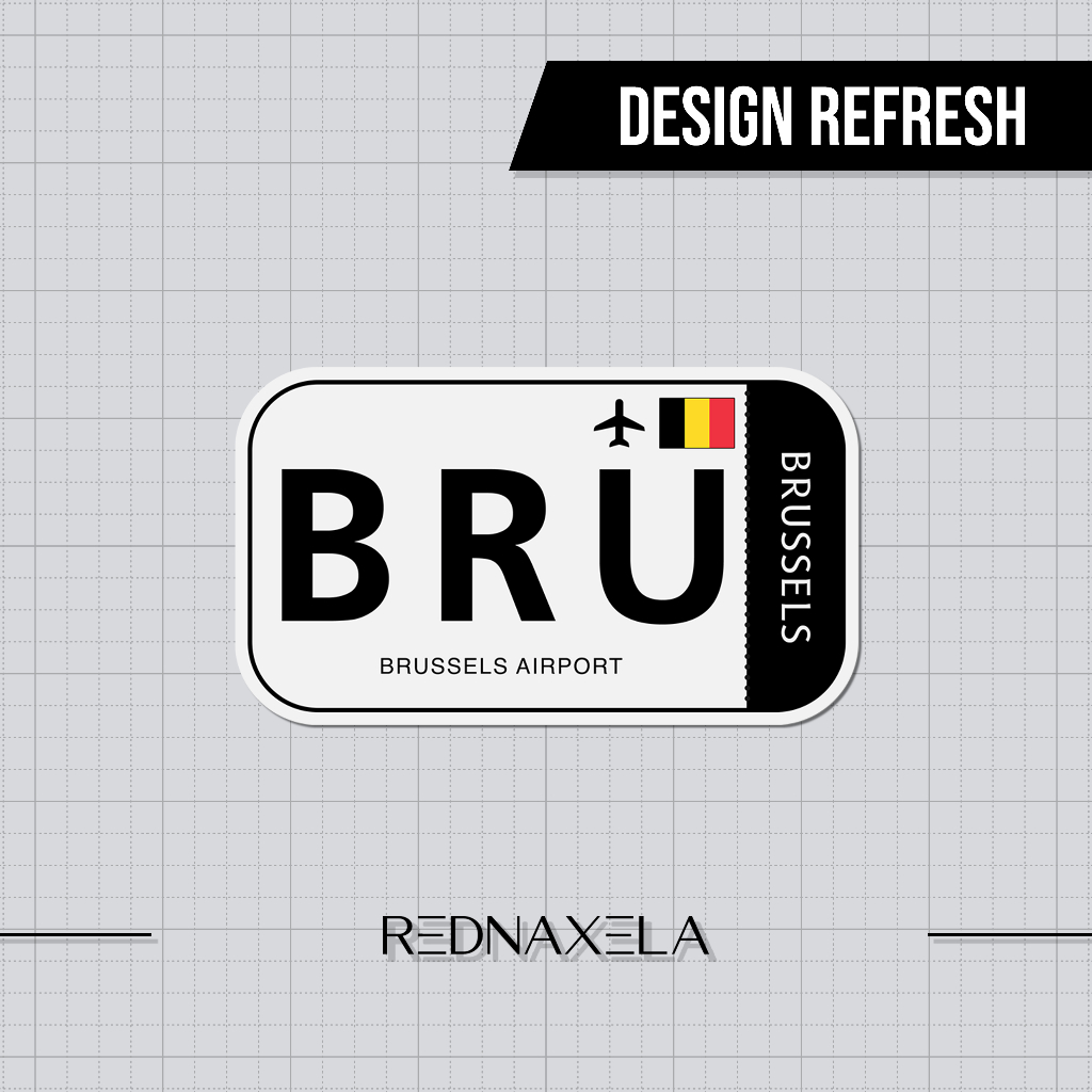 Jual Stiker Vinyl Brussels Airport Code BRU Sign Sticker | Shopee Indonesia