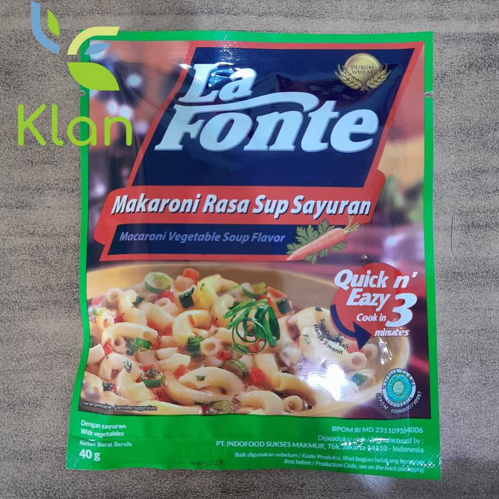 Jual LA FONTE MAKARONI RASA SUP SAYURAN / MACARONI VEGETABLES SOUP ...