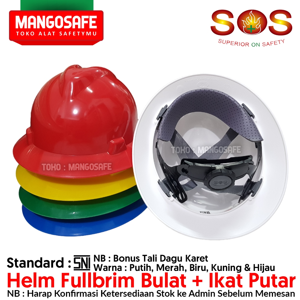 Jual Helm Safety Proyek Full Brim Murah Warna Putih Merah Kuning Biru ...