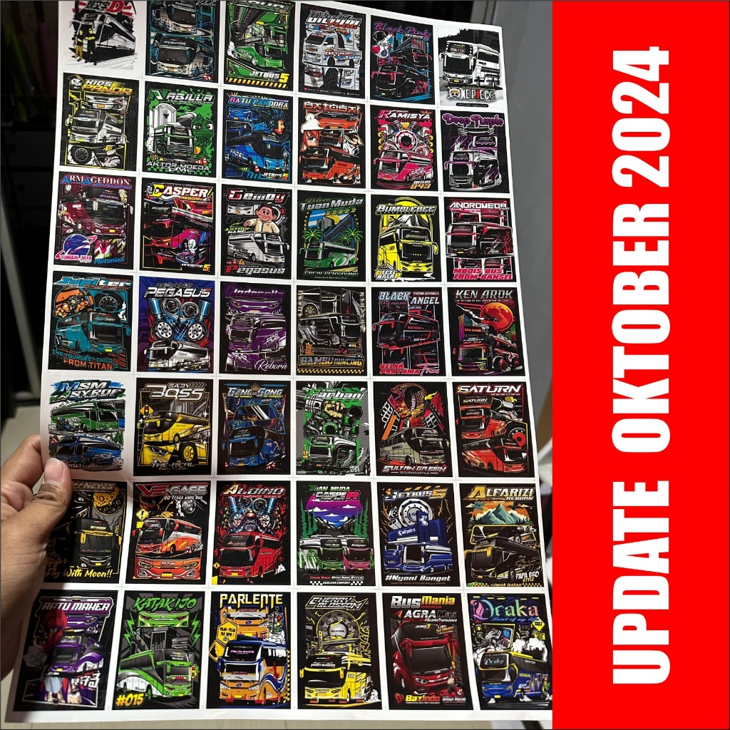 Jual 42 Pcs STICKER BUS BASURI VINYL PUTIH | Shopee Indonesia