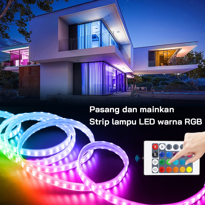Jual Paket Lampu Strip LED 5050 RGB 5M 10M RGB Lampu Hias Kontrol Jarak ...