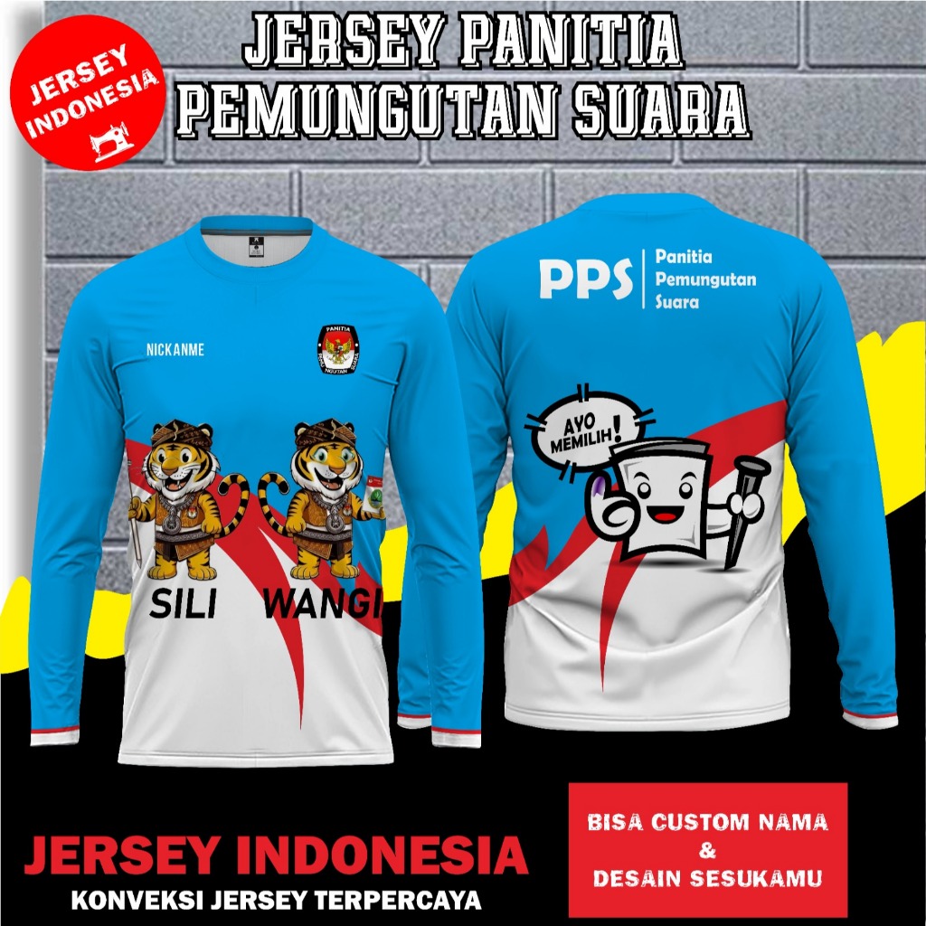 Jual Jersey PPS KPPS Pilkada 2024 Free Custom Nama dan ganti Maskot ...