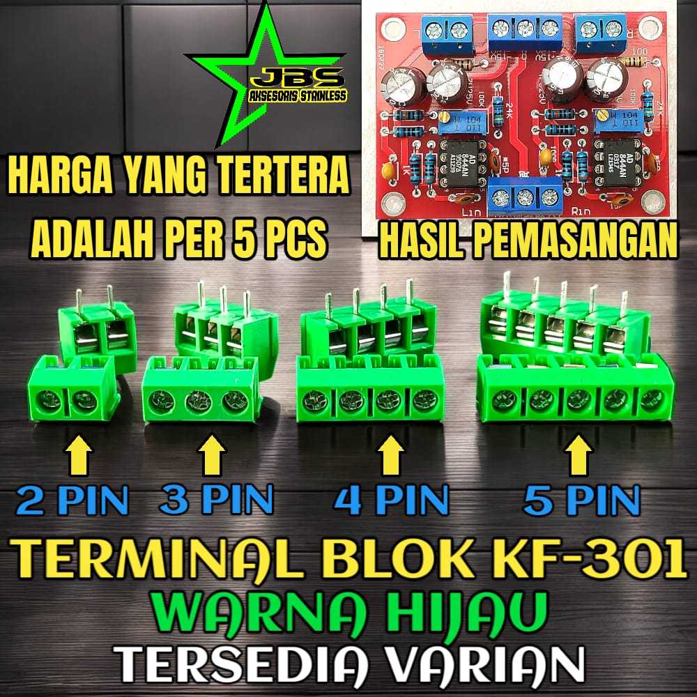 Jual TERMINAL BLOCK CONNECTOR PCB - MERAH BIRU HIJAU KF-301 - 15A, 5 ...