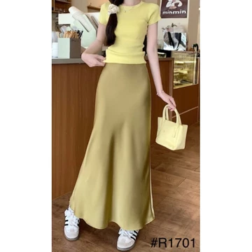 Rok Violet Satin Fashion Lembut Mewah