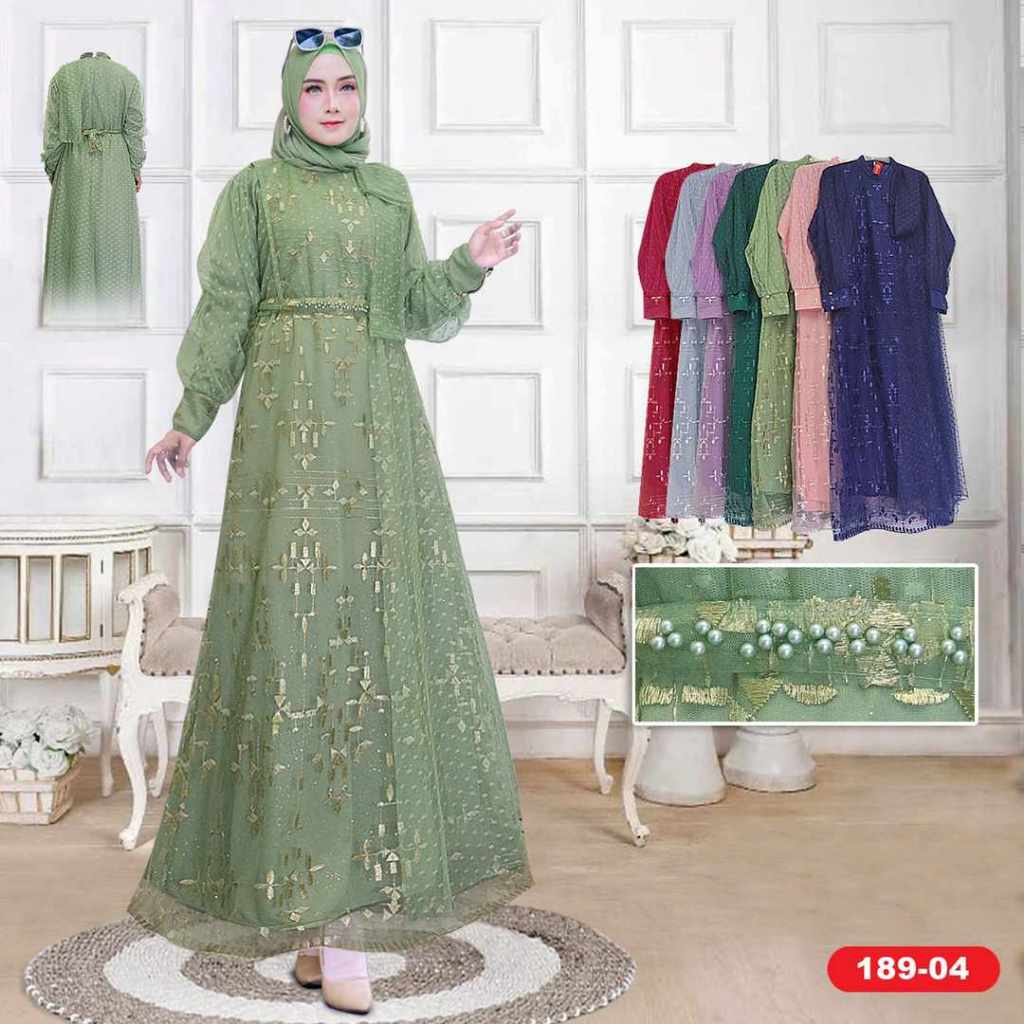 Jual 189-04 GAMIS DEWASA BRUKAT TERBARU MEWAH | Shopee Indonesia