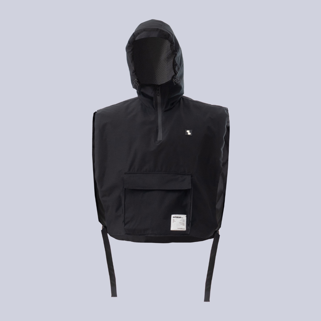 SELATANcoat. Vest Outdoor Anorak Hooded Waterproof Packable-fold Rompi Riding Unisex | Kokata - Black