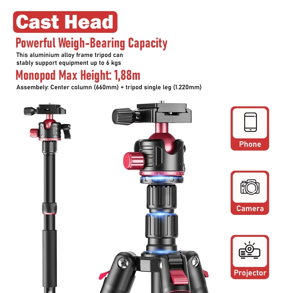 Takara rover 60 compact 2 in 1 traveller tripod monopod kit