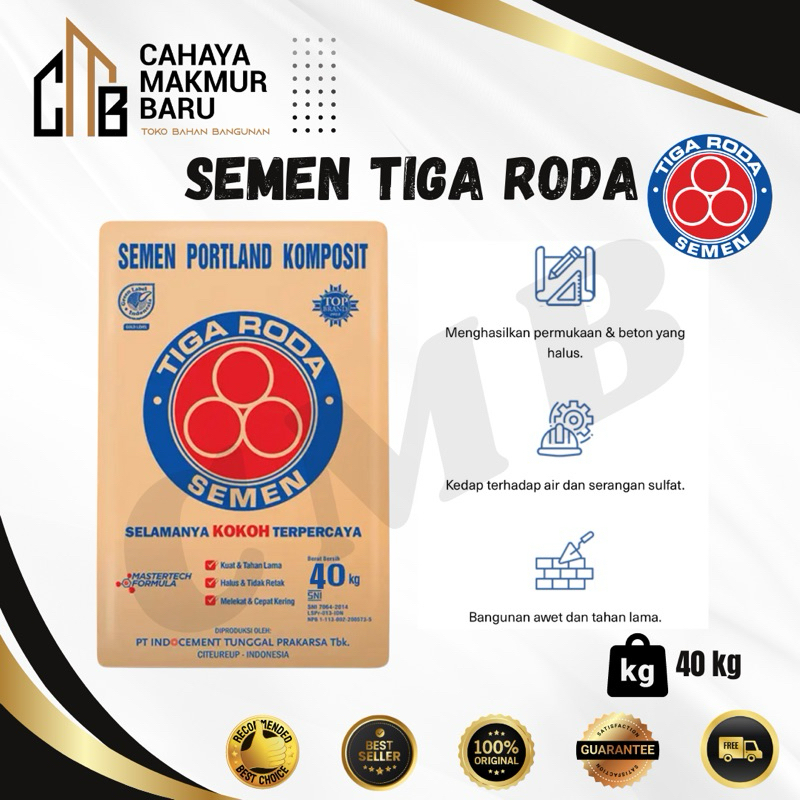 Jual SEMEN TIGA RODA 40 KG - SEMEN TIGA RODA AREA MALANG | Shopee Indonesia