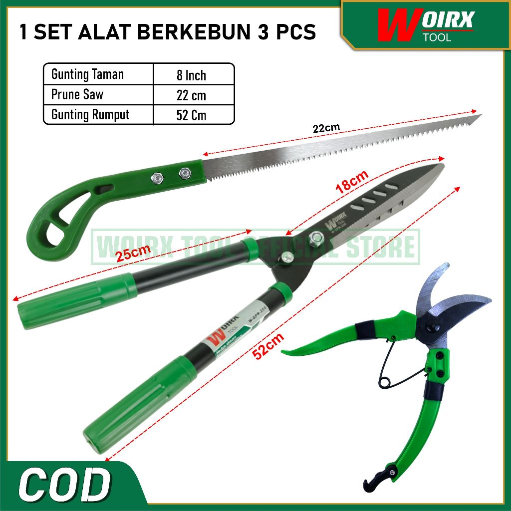 Jual Gunting Rumput Gergaji Lancip Gunting Taman 1 SET Alat Berkebun 3 ...