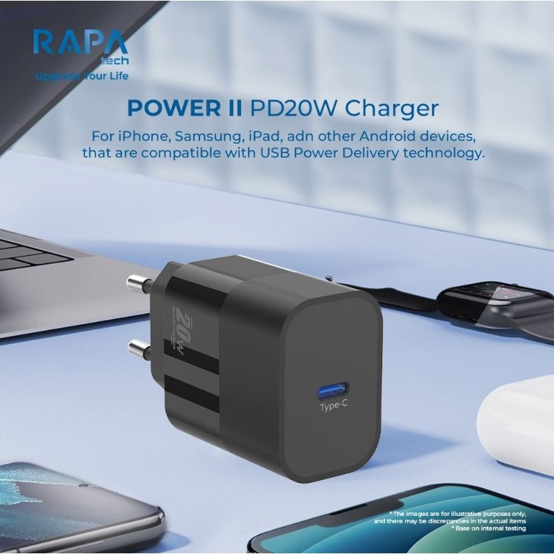Jual RAPAtech CH1060 Power II Charger USB-C PD 20W RAPA tech Type-C ...