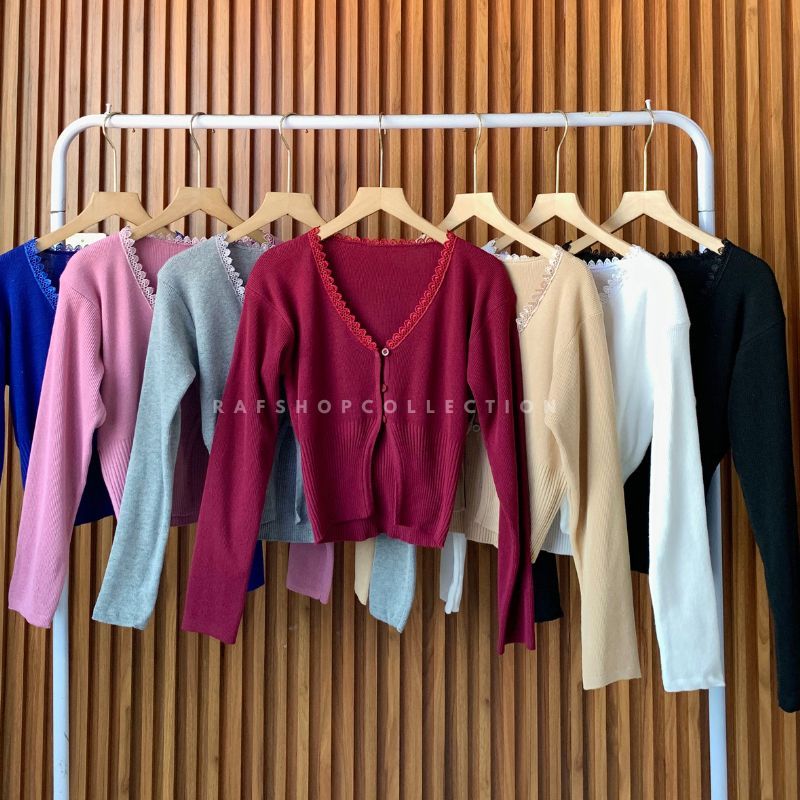 Jual JESSY Crop Cardy - Rajut Wanita - Rajut Brukat - Kardigan Crop ...