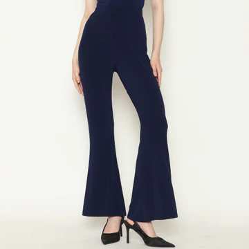 Pluffyschoice Tello Cutbray Highwaist Flare Pants Celana Panjang Wanita Bahan Jersey Bawahan