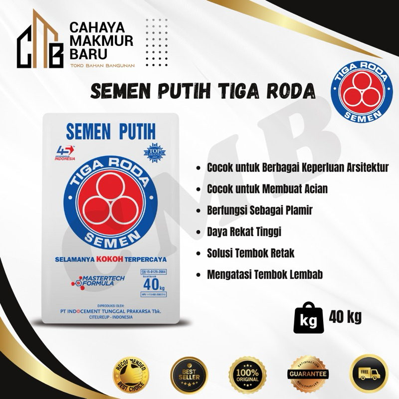 Jual SEMEN PUTIH TIGA RODA 40 KG - SEMEN PUTIH TIGA RODA AREA MALANG ...