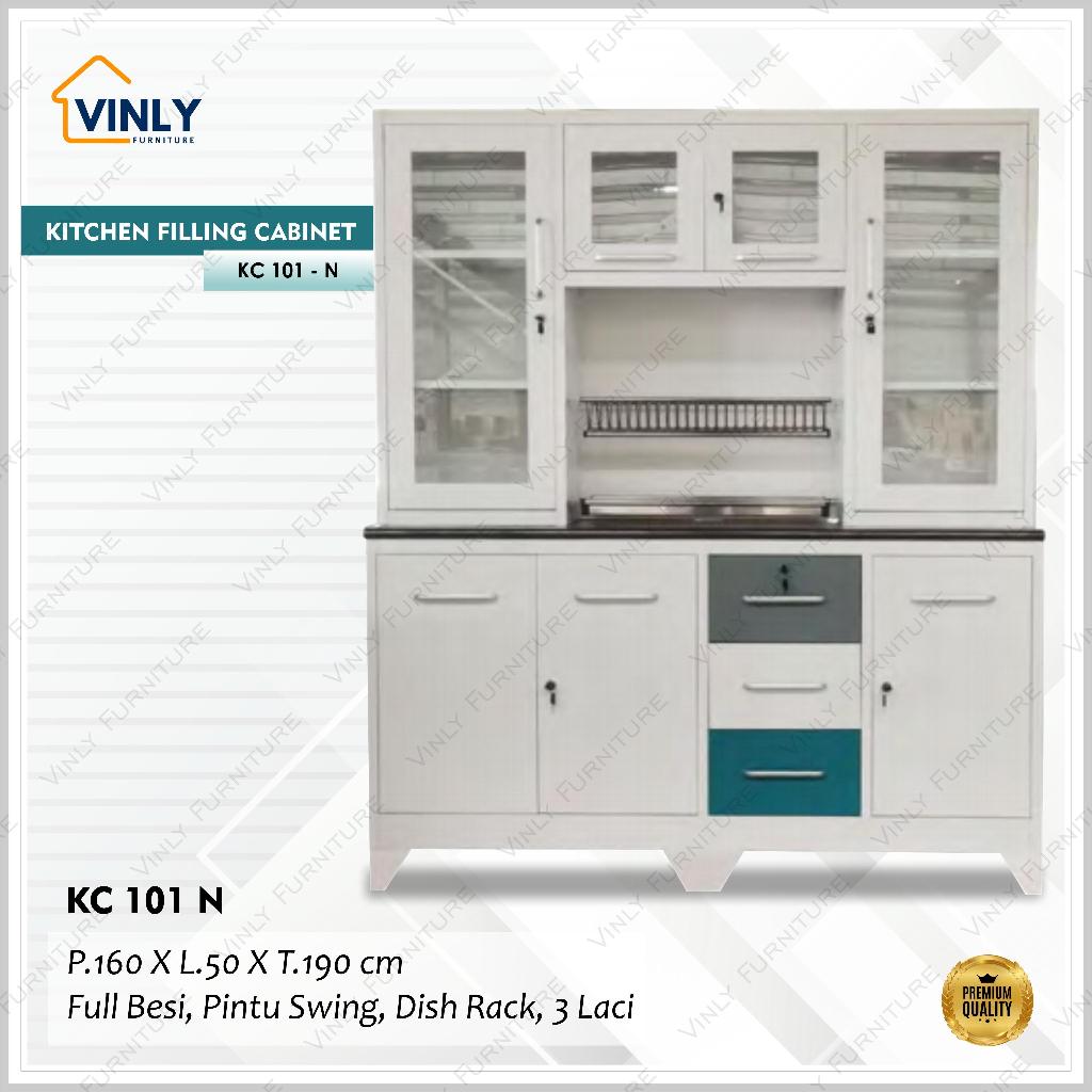 Jual Lemari / Lemari Sayur / Lemari Dapur Besi Vinly + Dish Rack ...