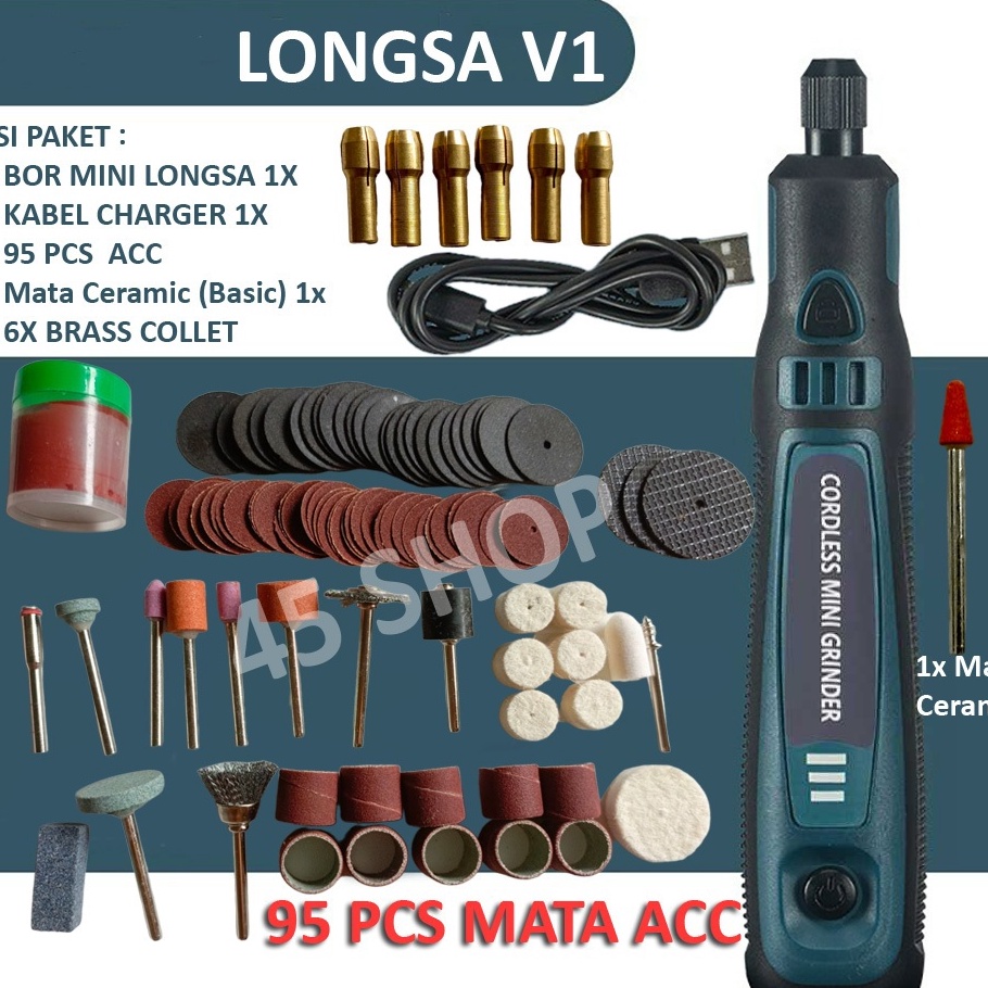 Jual Bor Mini Grinder Set Coess 36V Drill Tuner 95 Aksess 3 Kecepatan ...