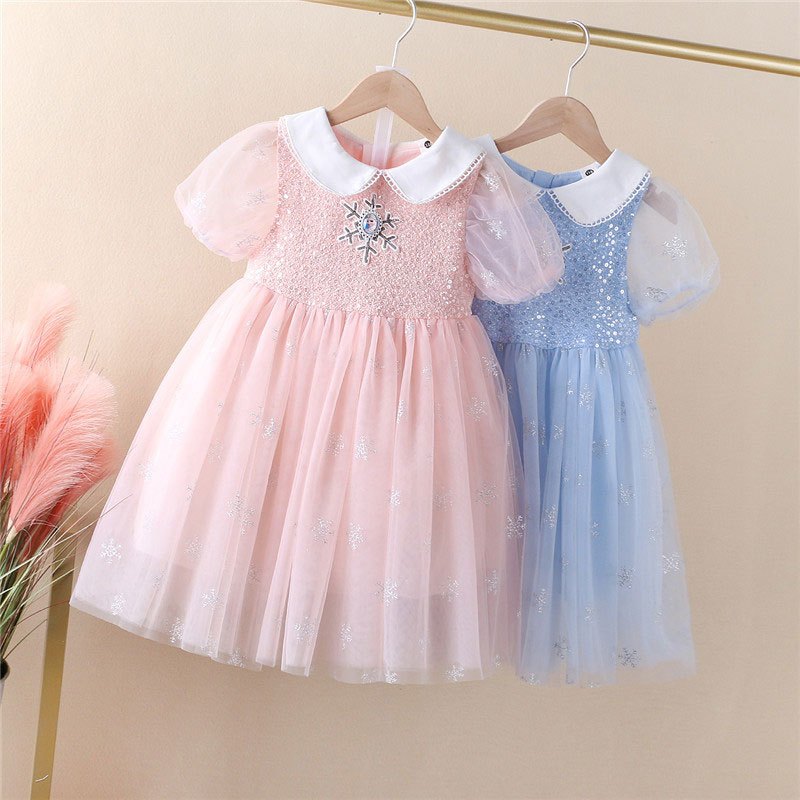 Jual 2-7Yrs Cuolomi Girls 'Dress Rumbai Perempuan Summer Frozen baju ...