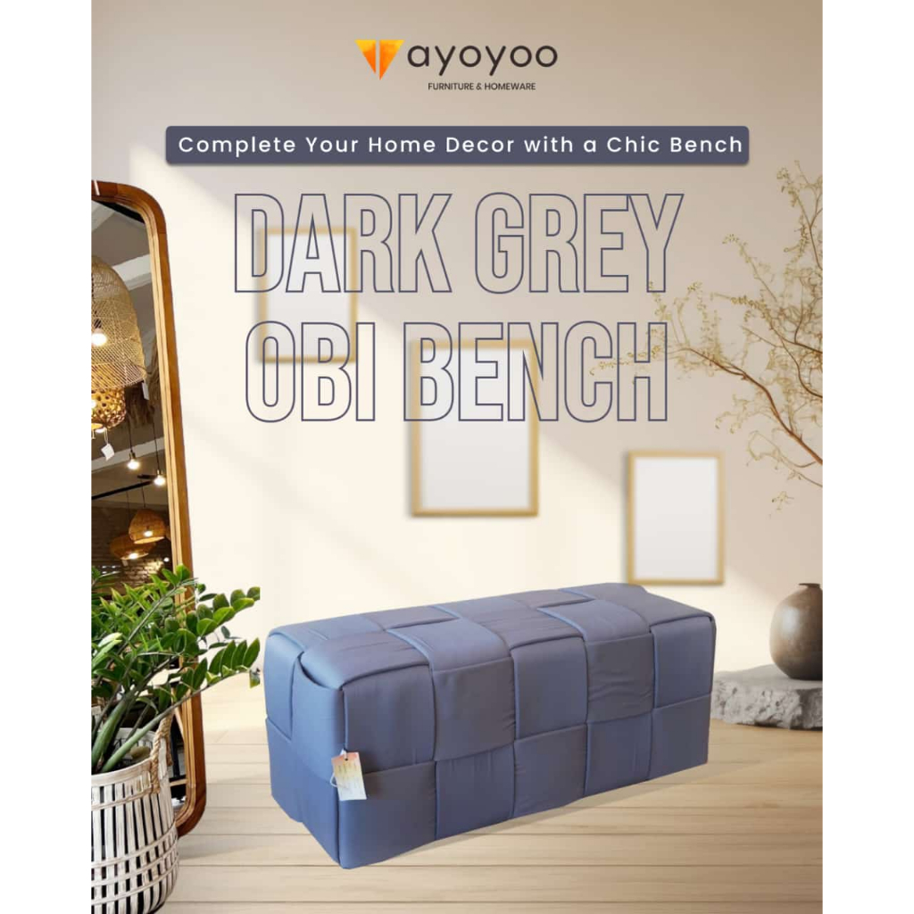 Jual Ayoyoo Dark Grey Obi - Sofa Bench Kursi Panjang | Shopee Indonesia