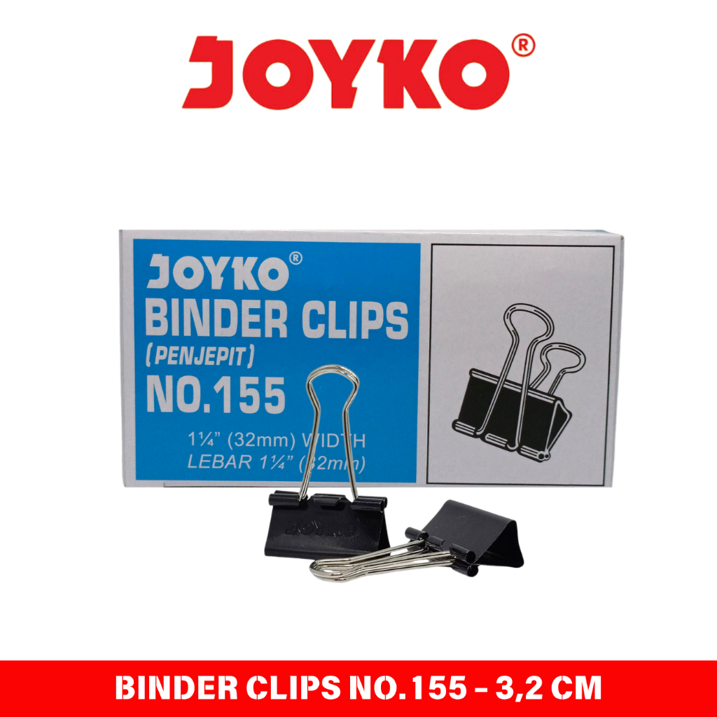 Jual Klip Binder JOYKO No 155 Clip Penjepit Kertas - 1 Dus 12 Pcs ...