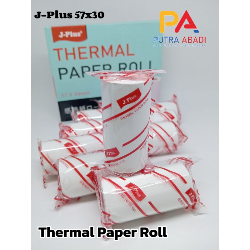 Jual Sepuluh Roll J-Plus Kertas Kasir Thermal Paper Roll 57x30mm ...