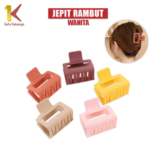 Satu Keluarga Jedai Jepit Rambut Wanita Bahan Plastik C1130 Korean Hair Claw Clip Doff Jepitan Kotak