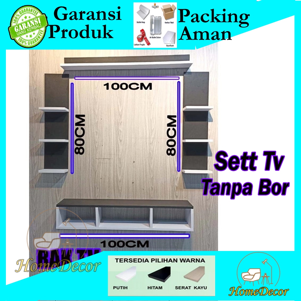 Jual (TANPA BOR)SETT TV DINDING RAK TV GANTUNG Buffet Tv MEJA TV RAK ...