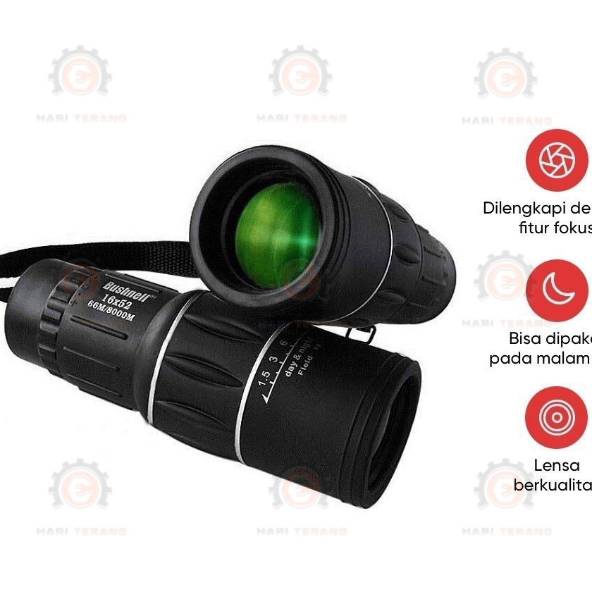 Jual Mega Telescope 66M8M 16x52 Teropong Monocular Bushnell 16 x 52 HQ