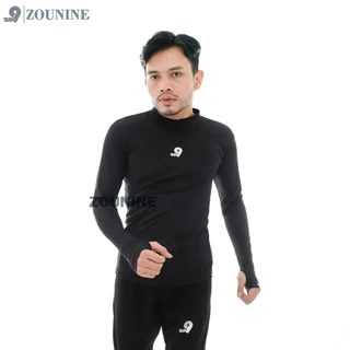 Zou9 Baselayer Manset Pria Olahraga Lengan Panjang Dalaman Baju Base Layer Kaos Gym Running
