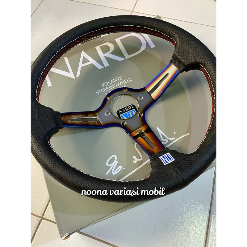 Jual Setir mobil nardi 14inch biru titanium burntype B | Shopee Indonesia