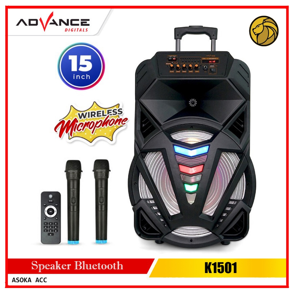 Advance Bluetooth Speaker 15 Inch K1501 Pc Microphone Wireless