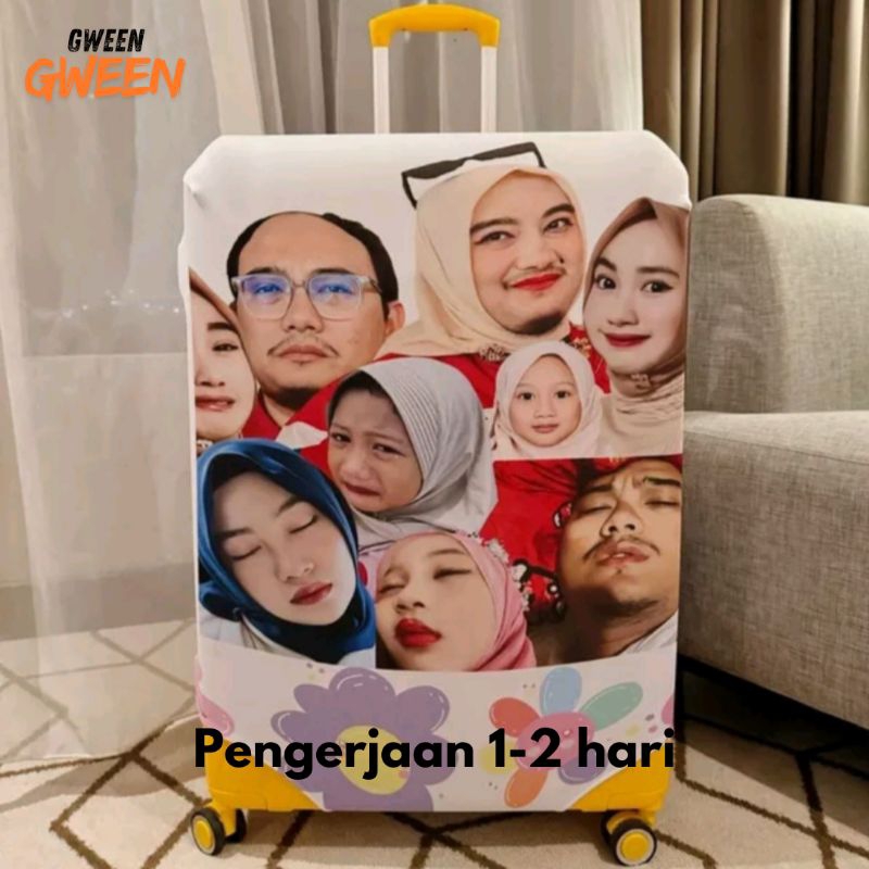 Jual CAVER KOPER CUSTOM FOTO MUKA SENDIRI BEBAS GAMBAR/ ELASTIS LUGGAGE ...