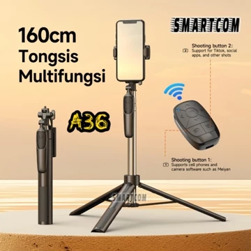 SMARTCOM Tripod Tongsis L16 Bluetooth Hand Stabilizer Hp Gopro Kamera Ringlight L12 L15 L16 Y19