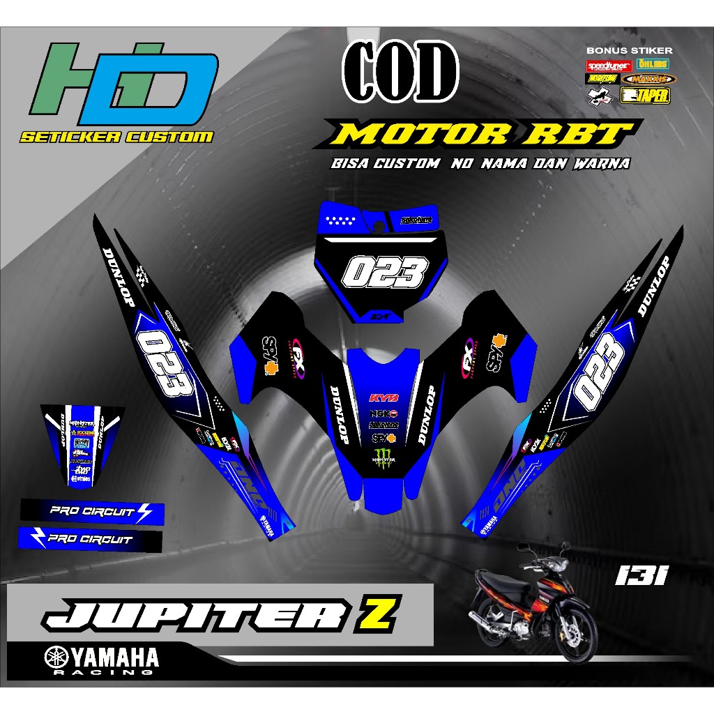 Jual Sticker RBT JUPITER Z SEMI BODY RBT MOTOR MODIF SUPERMOTO RBT new ...