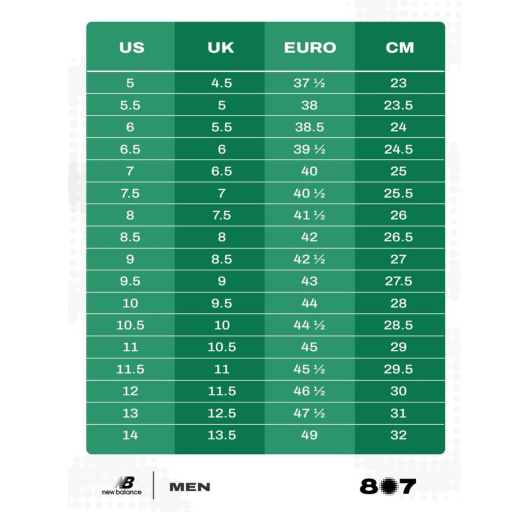 New balance size table deals