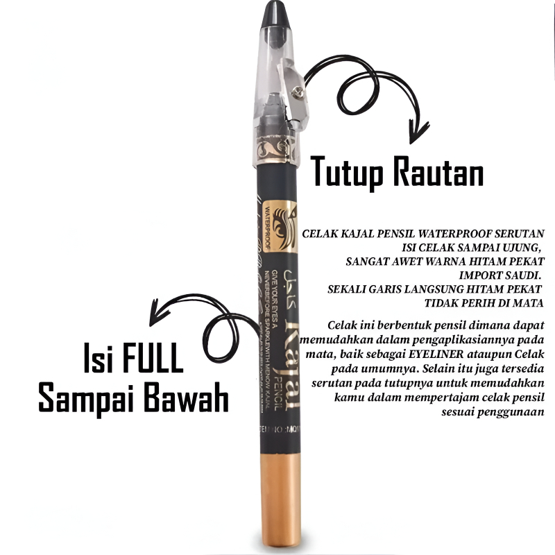 Jual Kajal Pensil Celak Mata Eyeliner Waterproof Dan Hitam Pekat Xx200 Shopee Indonesia 1355