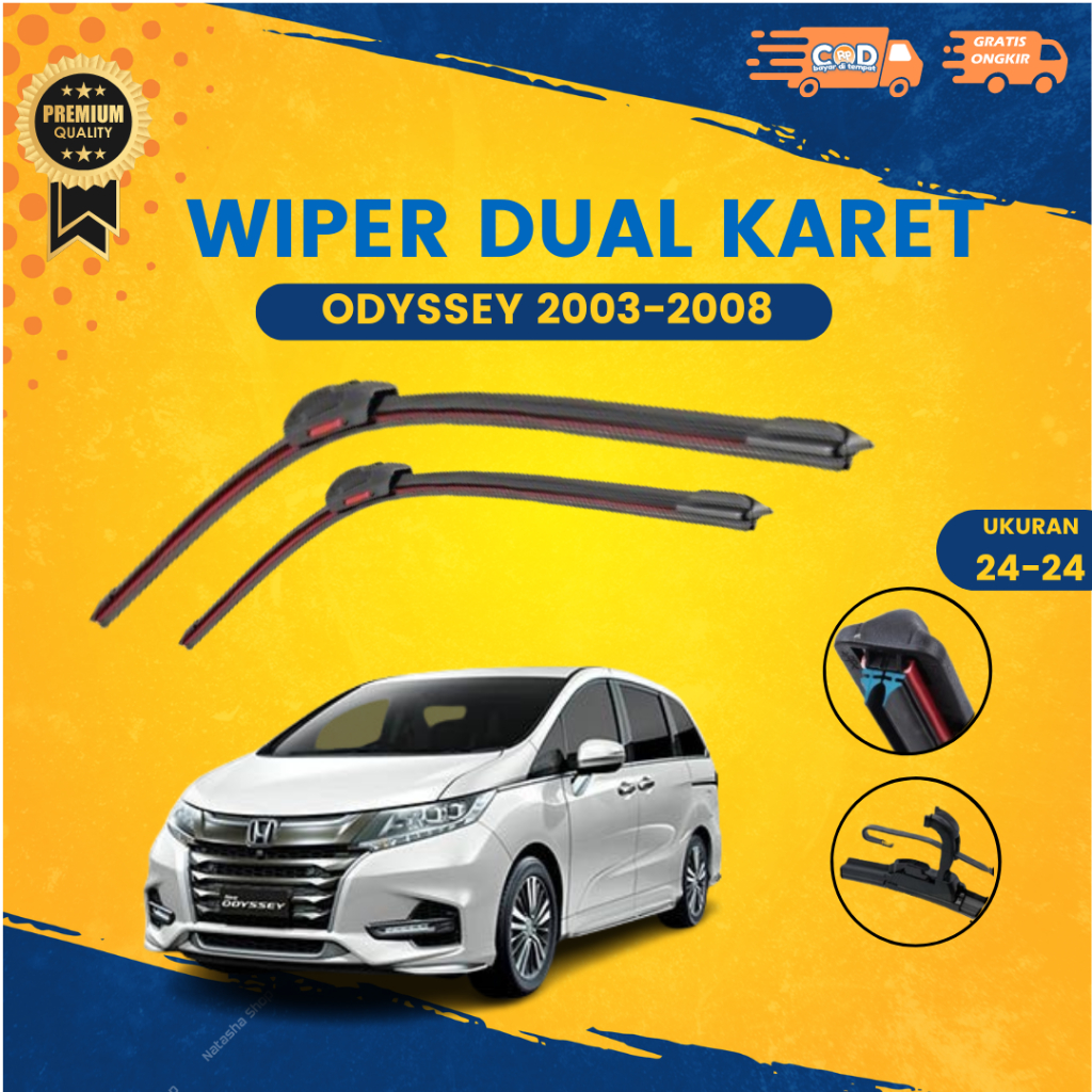 Jual Wiper Dual Karet Double Blade Honda Odyssey 2003-2008 Ukuran 24 ...
