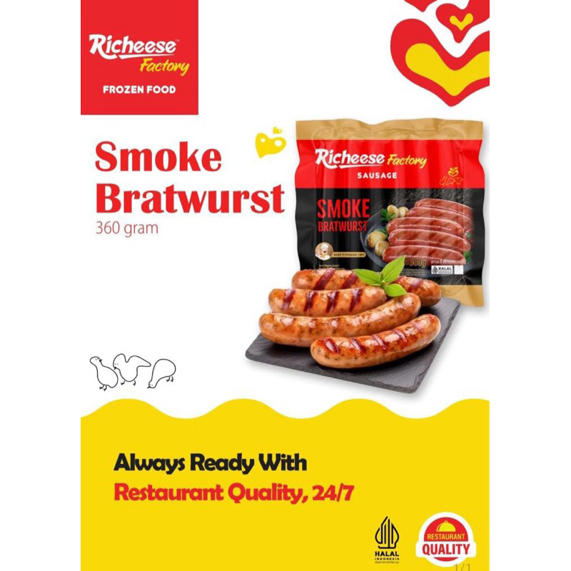Jual RICHEESE Factory Sausages Smoke Bratwurst 500 Gram | Shopee Indonesia