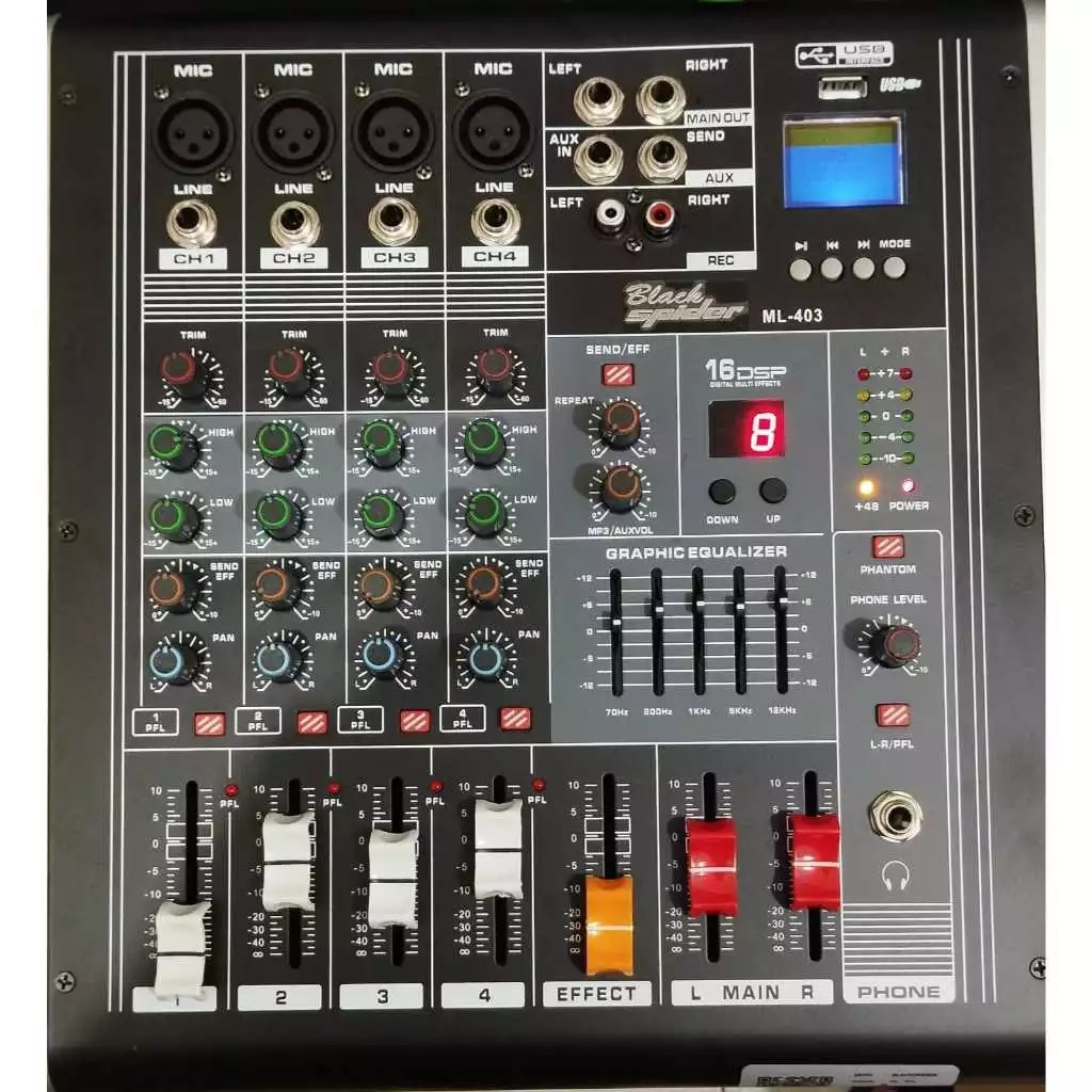 Jual POWER MIXER BLACK SPIDER ML 403 ML-403 POWER BLACKSPIDER ML403 4 ...