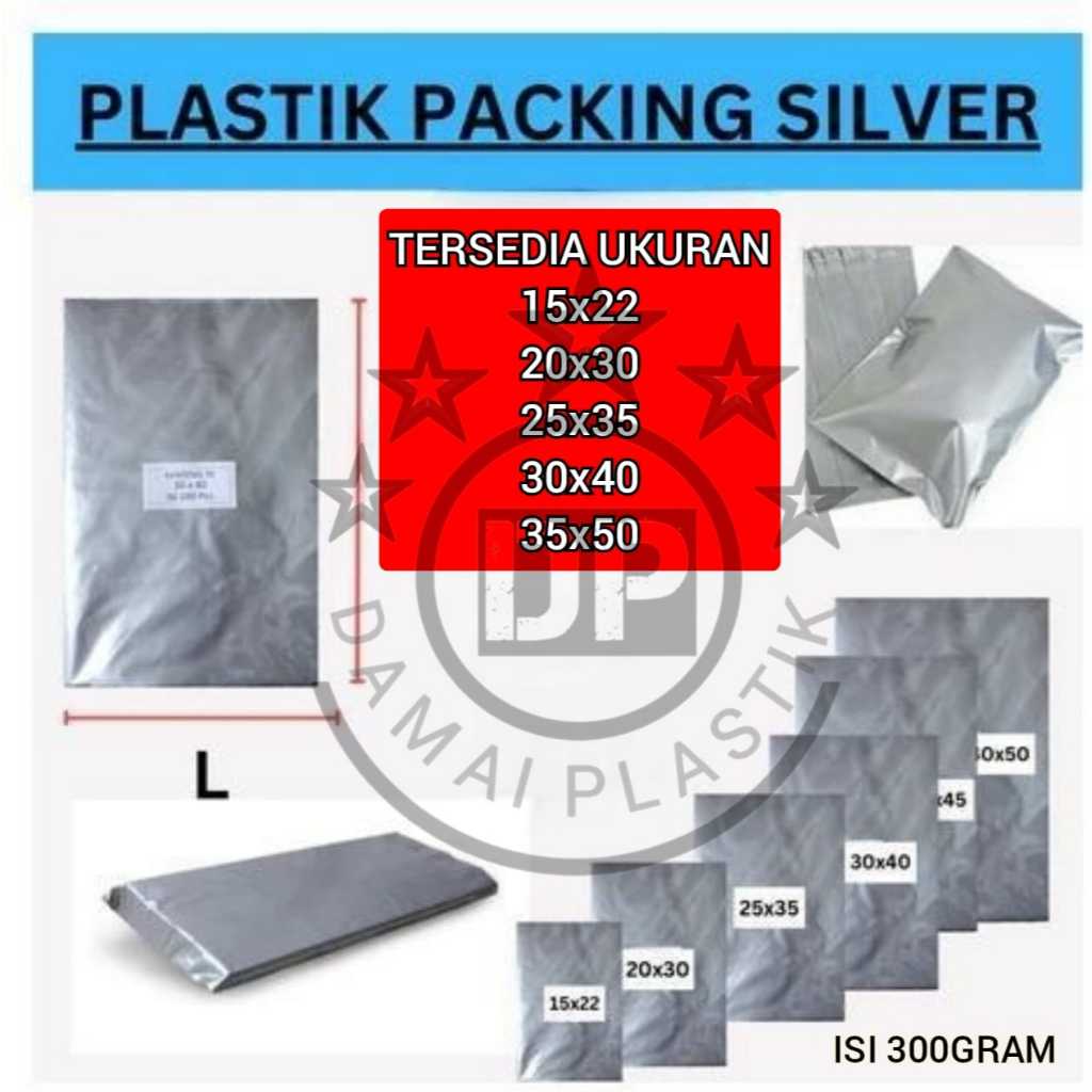 Jual Plastik Packing Silver uk 15x22 20x30 25x35 30x40 35x50 Hd packing ...