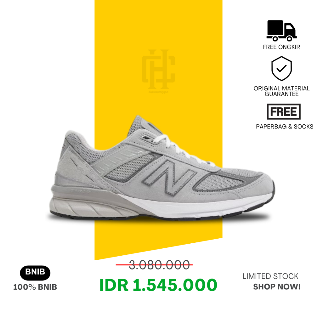 Jual Sepatu Running New Balance 990v5 Castlerock Grey 100% BNIB ...