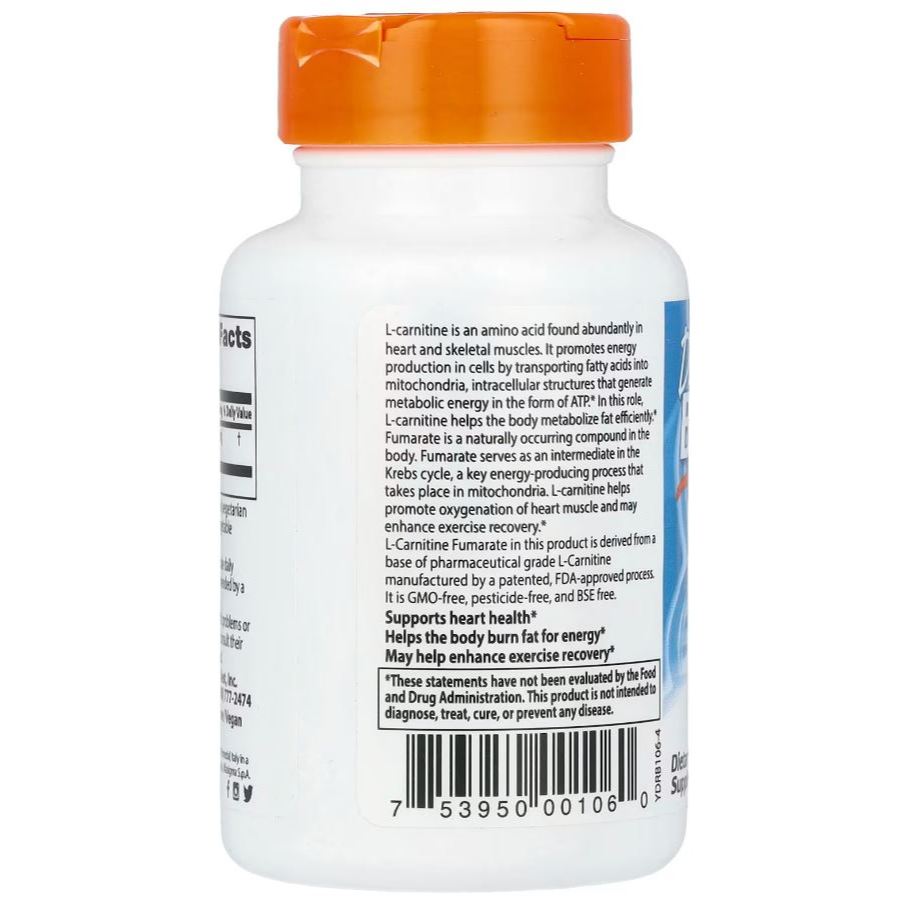 Jual Doctor Best L Carnitine Fumarate with Biosint Carnitines 855 mg 60  Veggie Caps Dr Best Carnitine | Shopee Indonesia