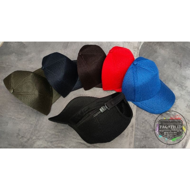 Jual topi polos pria jaring full double mess polos / topi doubel mesh ...