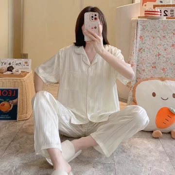 EMILY PIYAMA Baju Tidur Piyama Satin Wanita Dewasa Model Garis Premium Pakaian Tidur Wanita