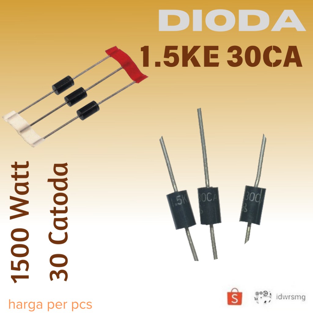 Produktbild von 20x Chanzon 1.5KE30CA TVS-Diode – 1500W, 30V, Bidirektional, DO-201AD, Für Überspannungsschutz