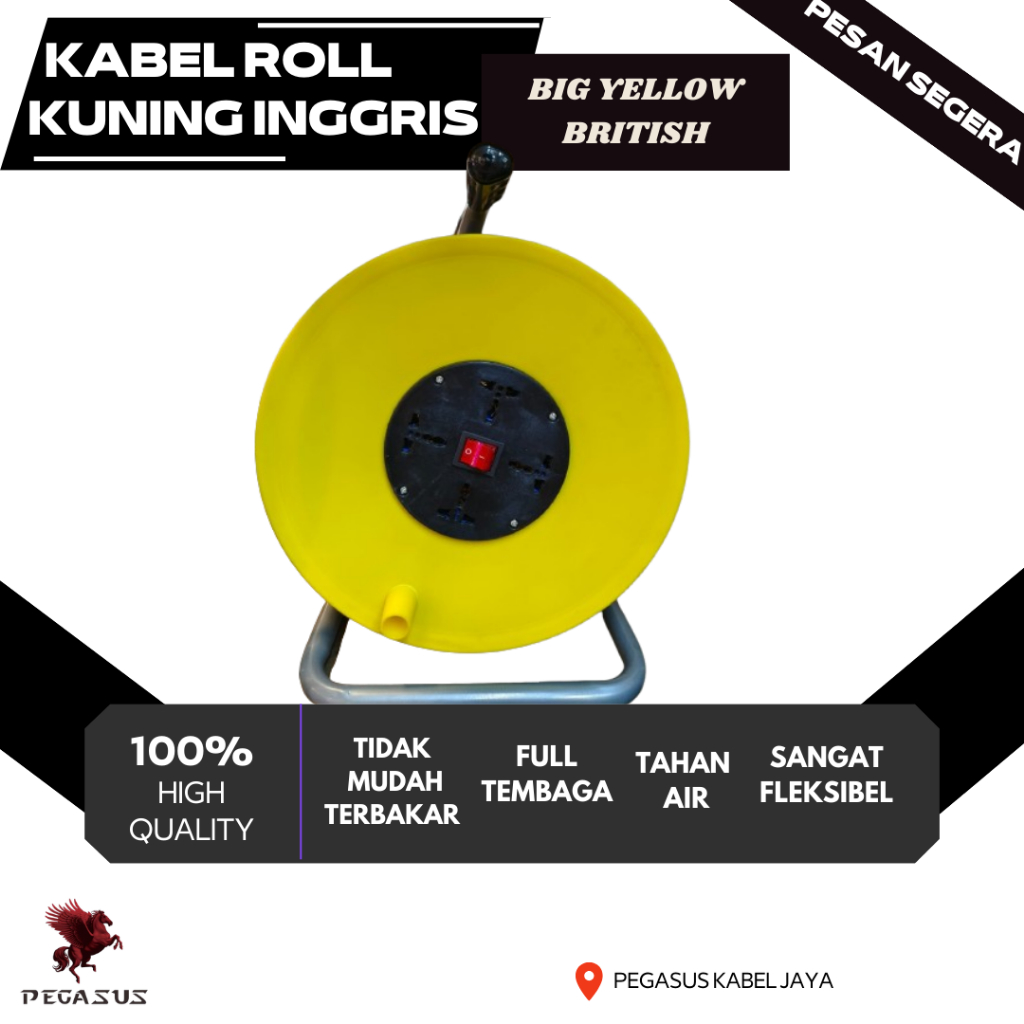 Jual KABEL ROLL GULUNGAN KUNING / BRITISH YELLOW A PEGASUS (TANPA KABEL ...