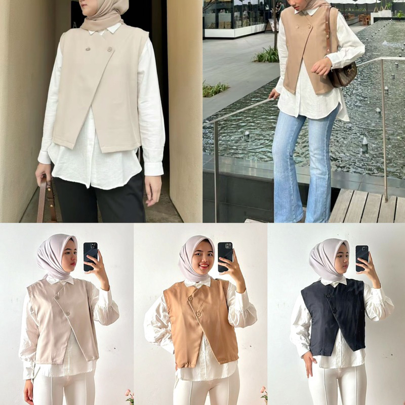 Jual GIRLFASHIONSTORY ORIGINAL VEST ROMPI OUTER ALLAVA PREMIUM VEST ...