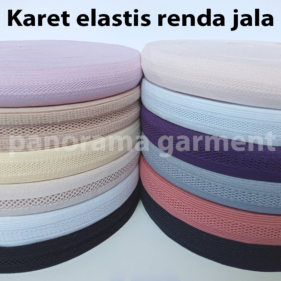 Jual Karet elastis renda jala 1,3cm - 2,5cm meteran/rollan | Shopee ...