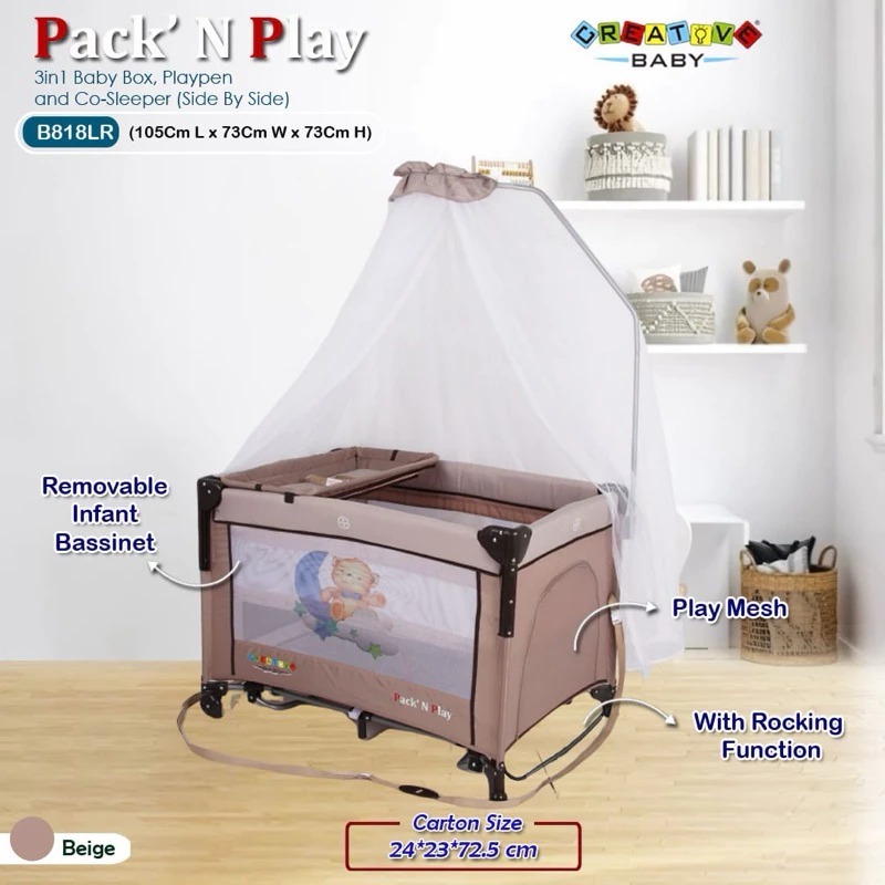 Jual BABY BOX 818 CREATIVE BABY PACK N PLAY BOX BAYI PERLENGKAPAN BAYI ...