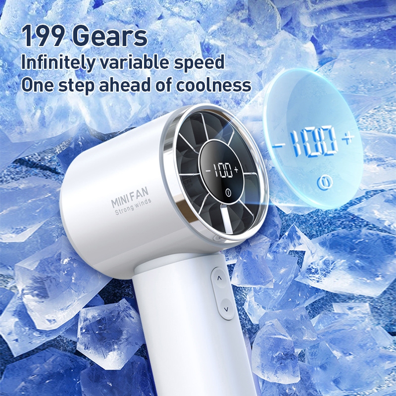 Jual YOOGOO 5000mAh Kipas Angin Portable Mini Fan Strong Wind Force Ice ...