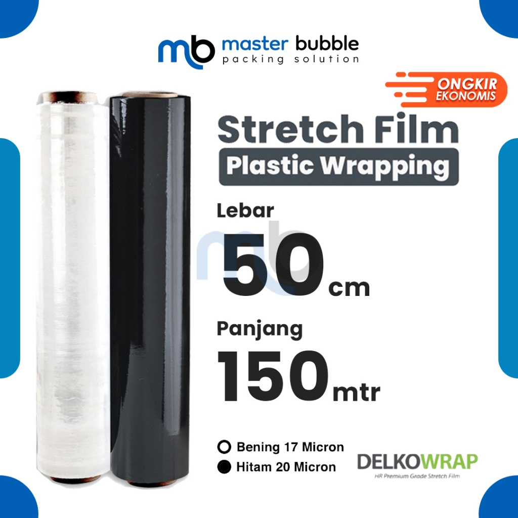 Jual Plastik wrapping Bening / Hitam / Clear Black 50 CM X 150 M ...