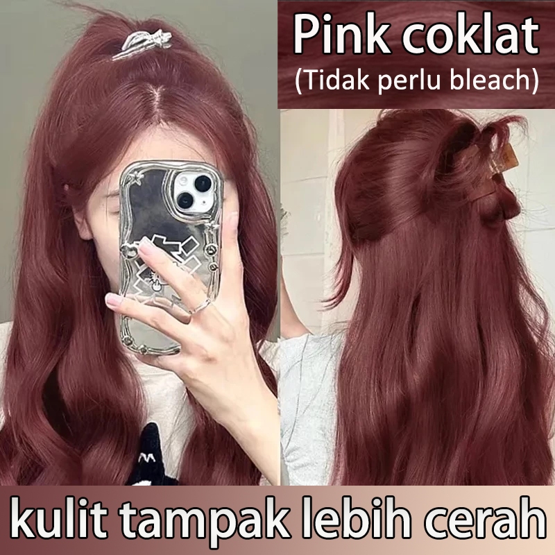 Jual 【Gratis alat cat】STYLE FIT cat rambut Pink coklat *200ml Tidak